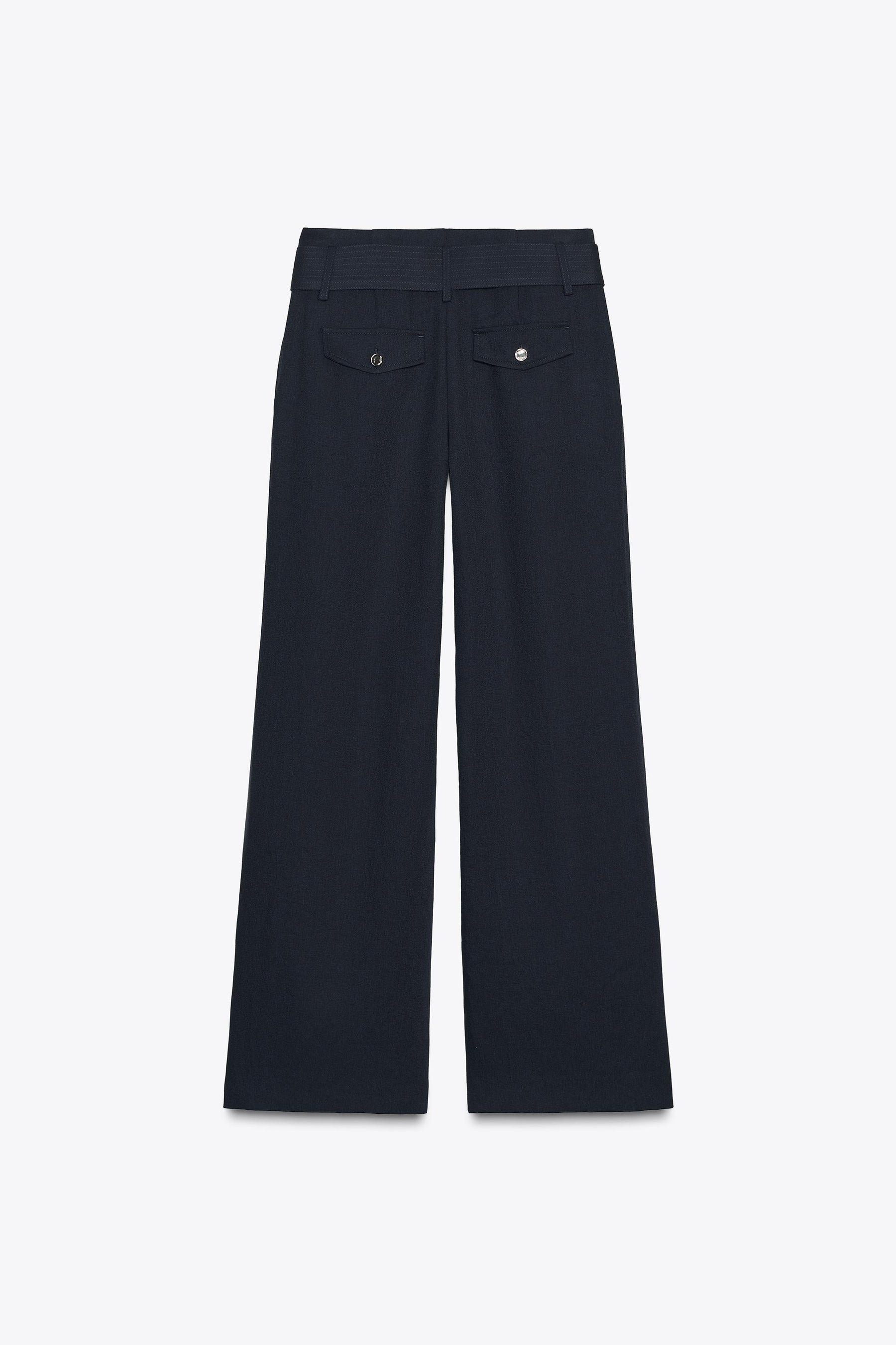 Wide-Leg Belted Trousers
