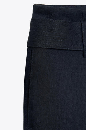 Wide-Leg Belted Trousers