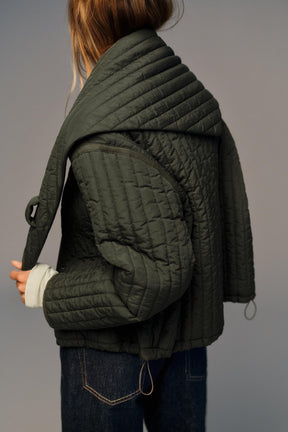 Quilted jacket with scarf