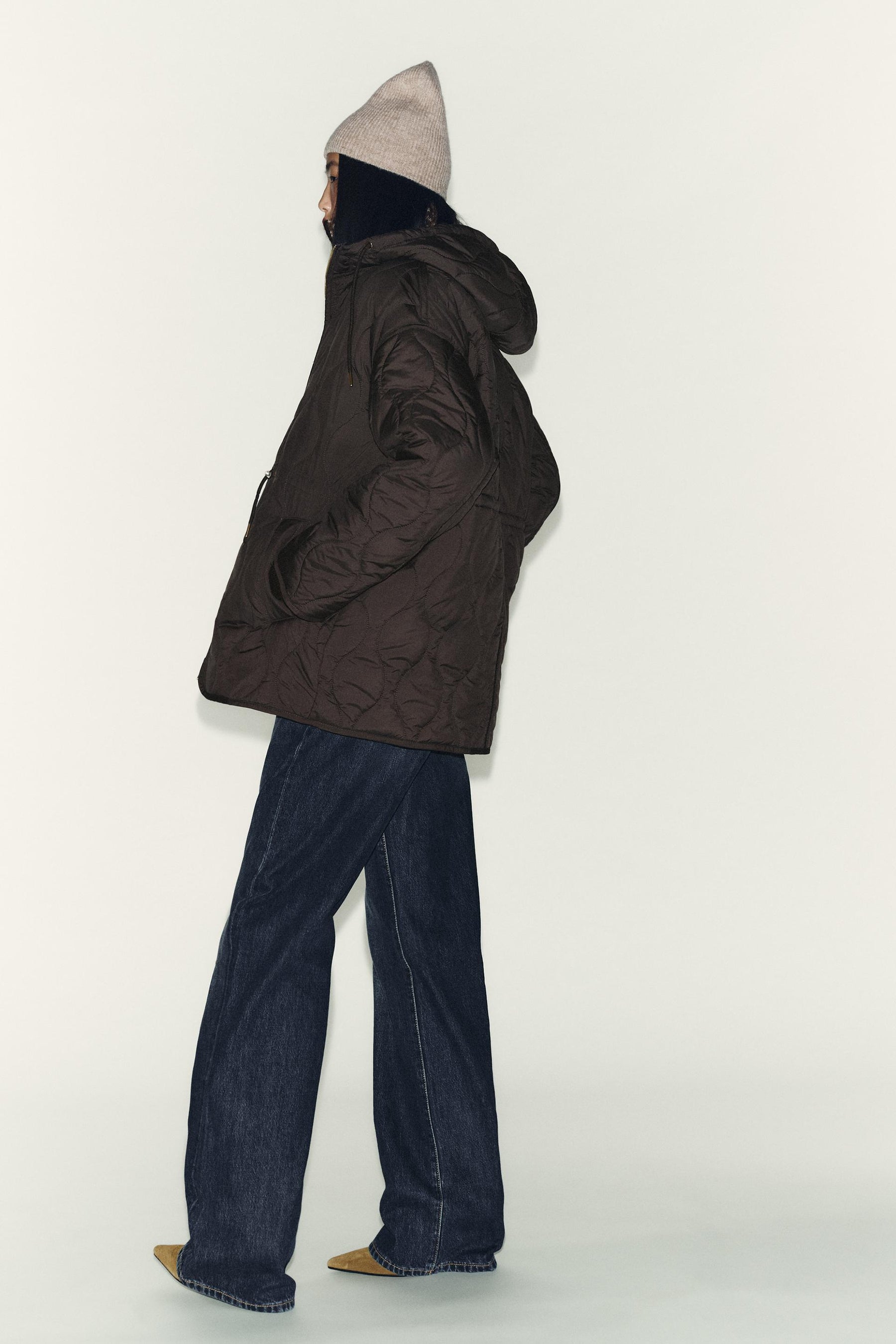 WATER-REPELLENT QUILTED JACKET WITH HOODIE - Image 3
