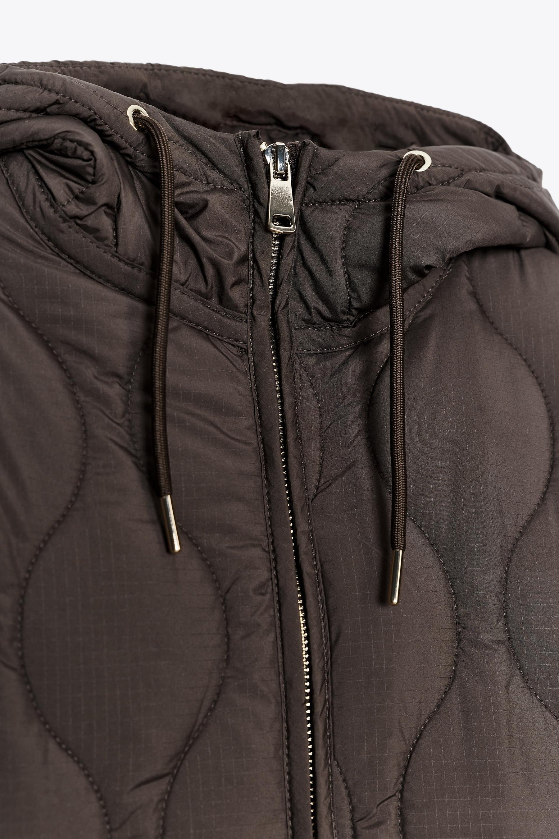 WATER-REPELLENT QUILTED JACKET WITH HOODIE - Image 9