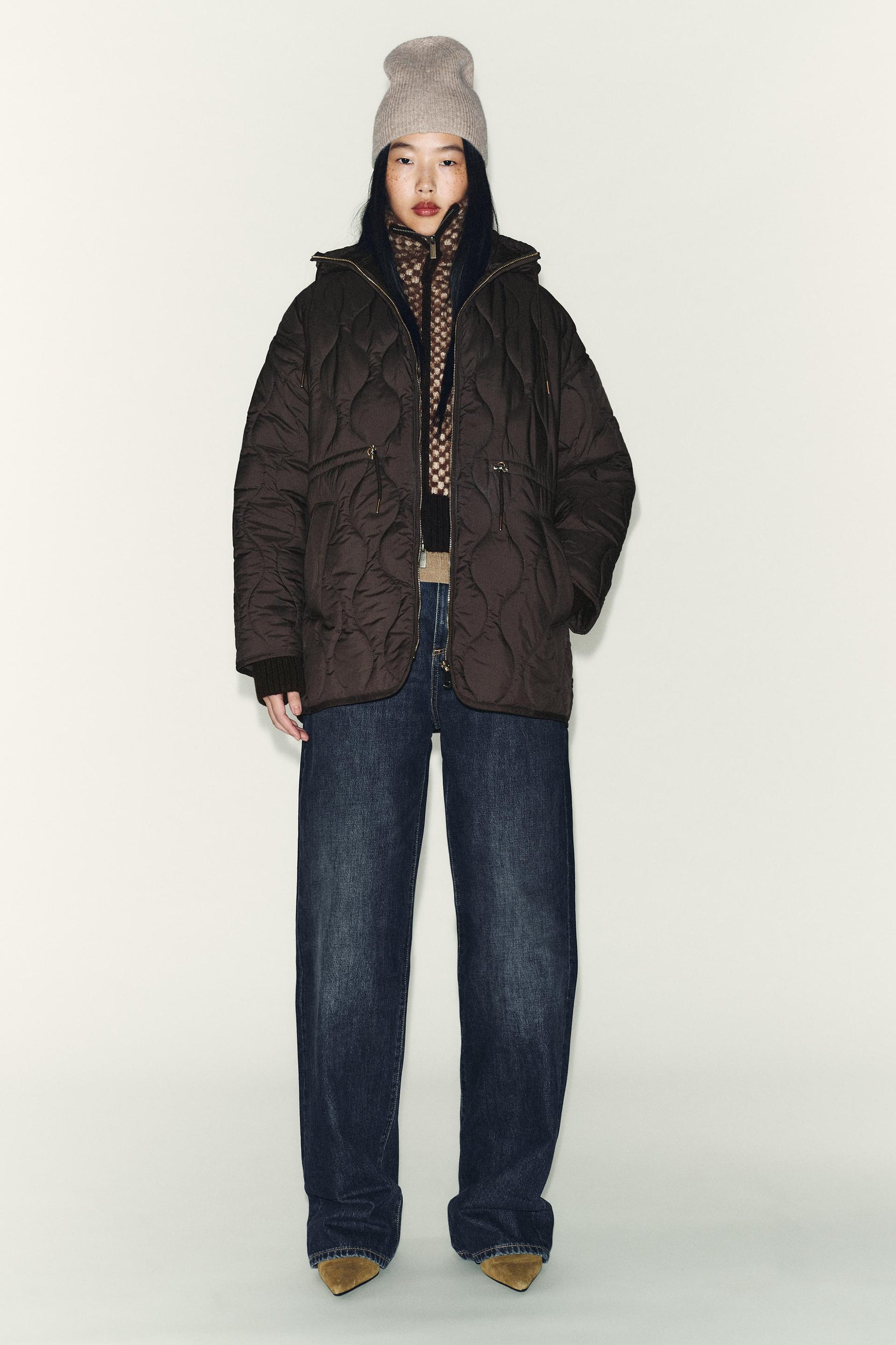WATER-REPELLENT QUILTED JACKET WITH HOODIE - Image 1