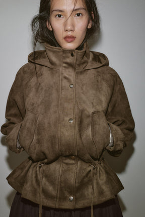 SUEDE EFFECT HOODIE JACKET - Image 3