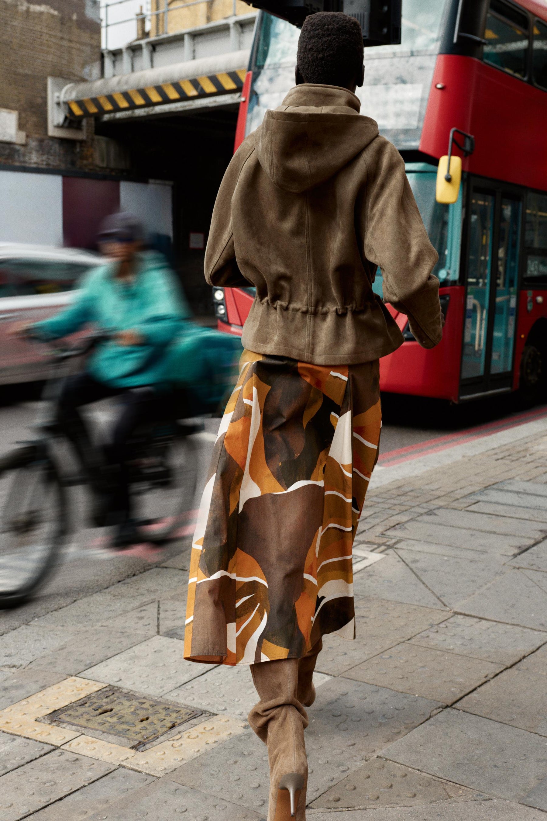 SUEDE EFFECT HOODED JACKET