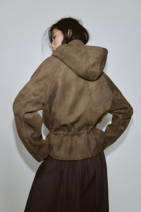 SUEDE EFFECT HOODIE JACKET - Image 6