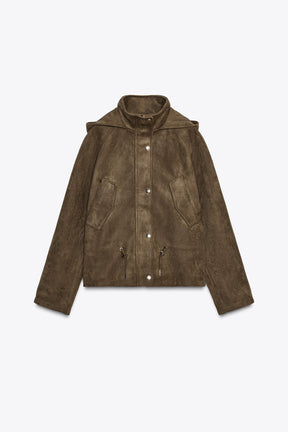 SUEDE EFFECT HOODIE JACKET - Image 7