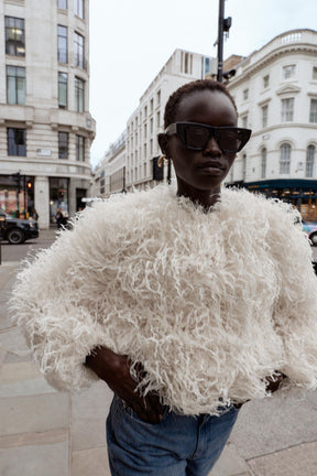 FEATHER FRINGE METALLIC THREAD JACKET - Image 2