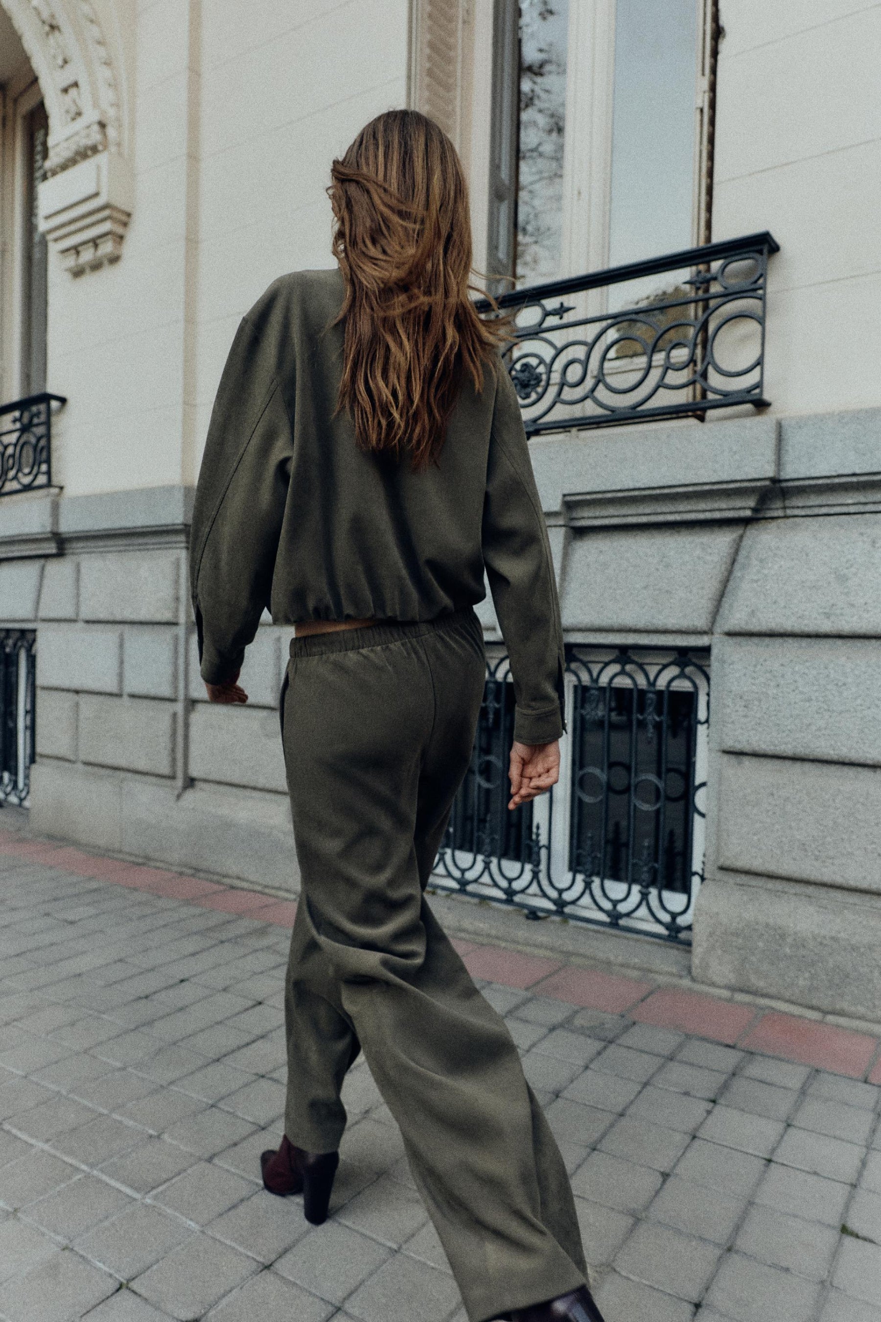 Elastic-Waist Wide-Leg Trousers