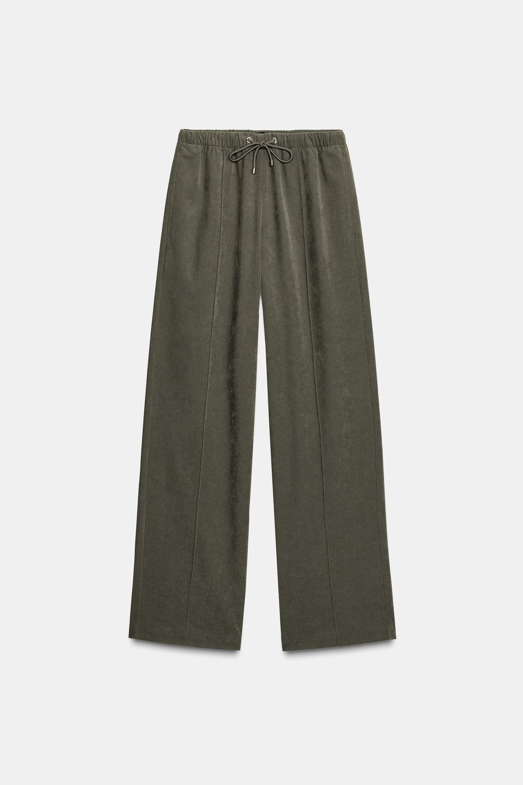 Elastic-Waist Wide-Leg Trousers