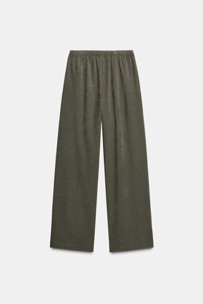 Elastic-Waist Wide-Leg Trousers