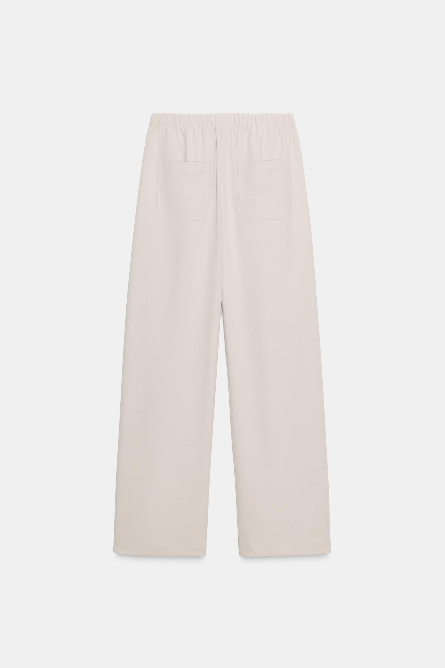 Wide-Leg Elastic Waistband Trousers