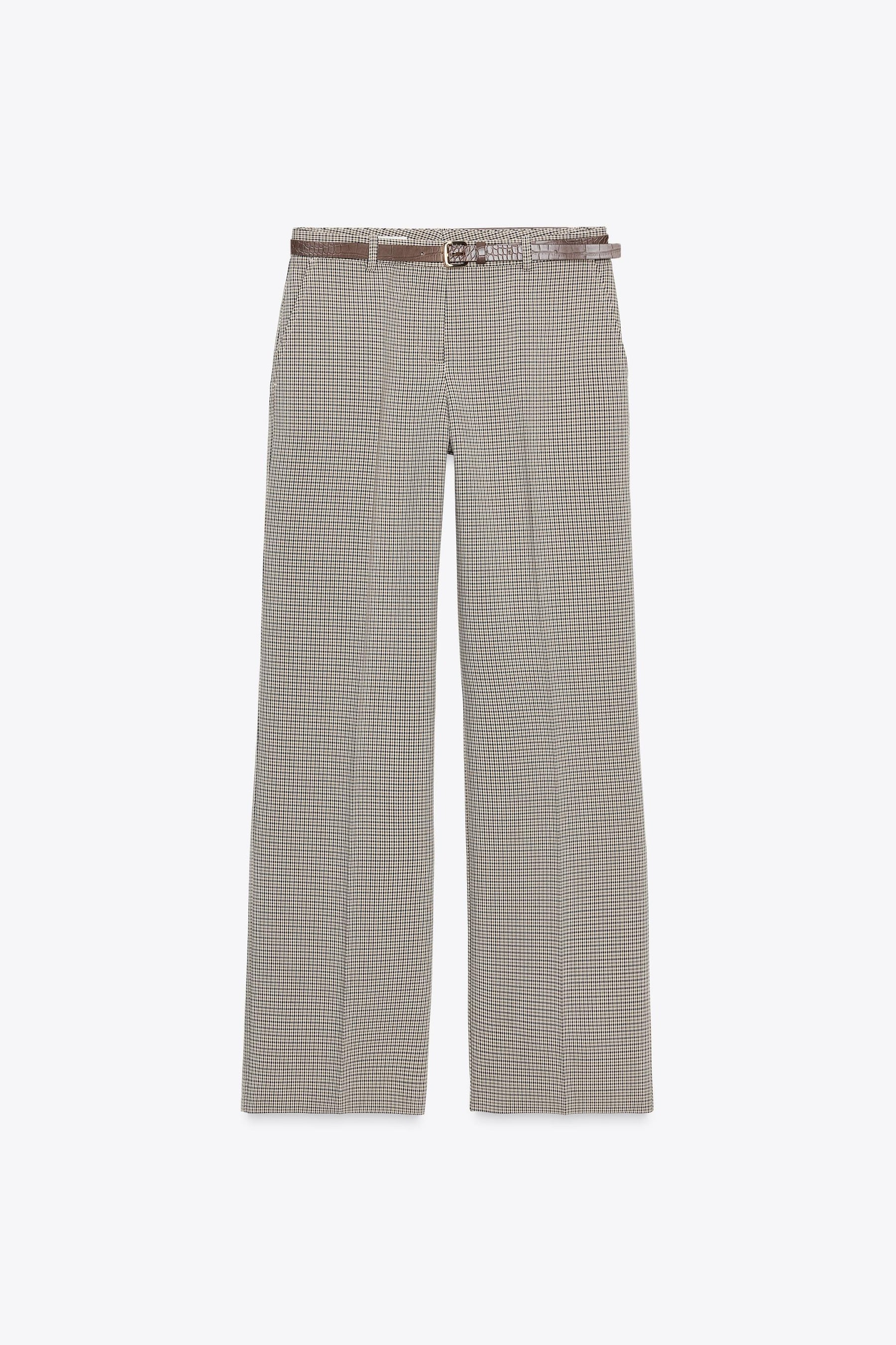 Check Trousers with Belt