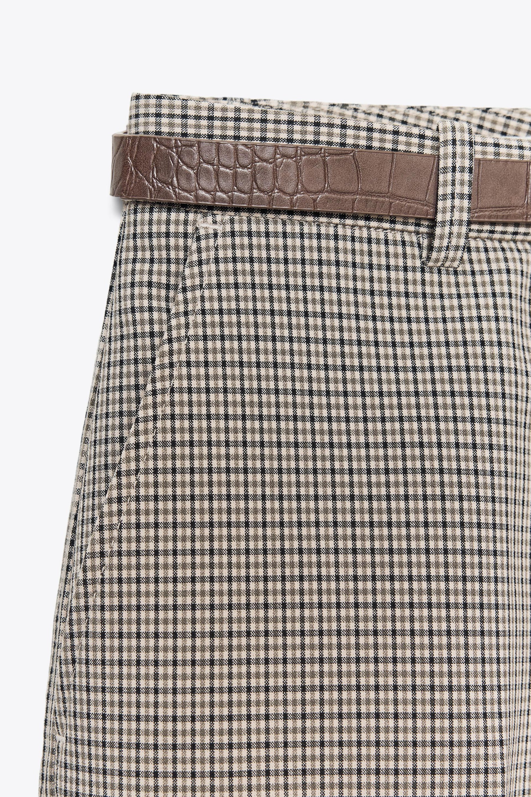 Check Trousers with Belt