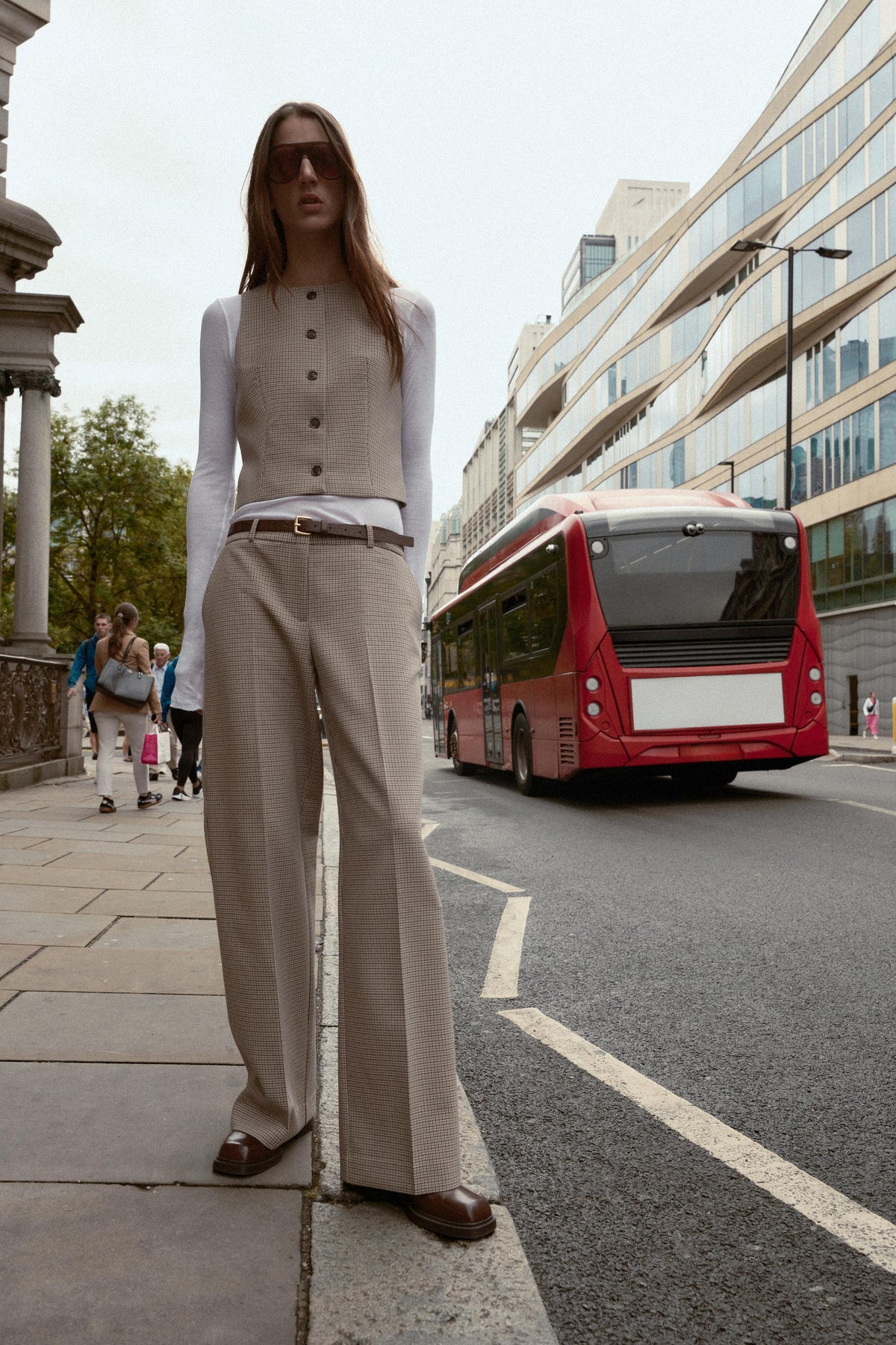 Check Trousers with Belt