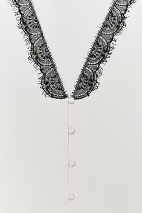 CONTRAST LACE SATIN BLOUSE