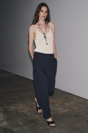 KNITTED STRAPPY TOP - Image 1