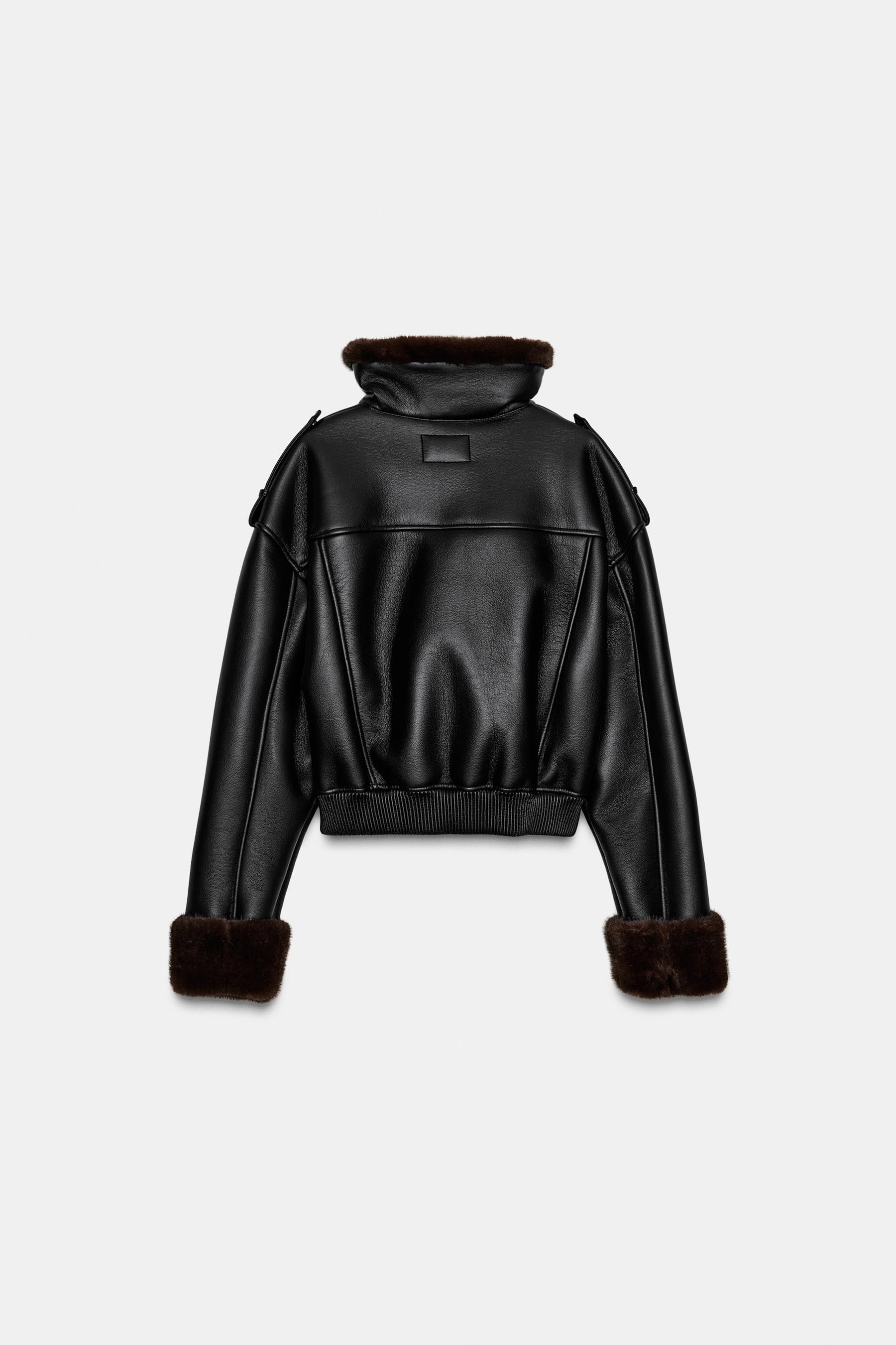 Faux Leather Bomber Jacket
