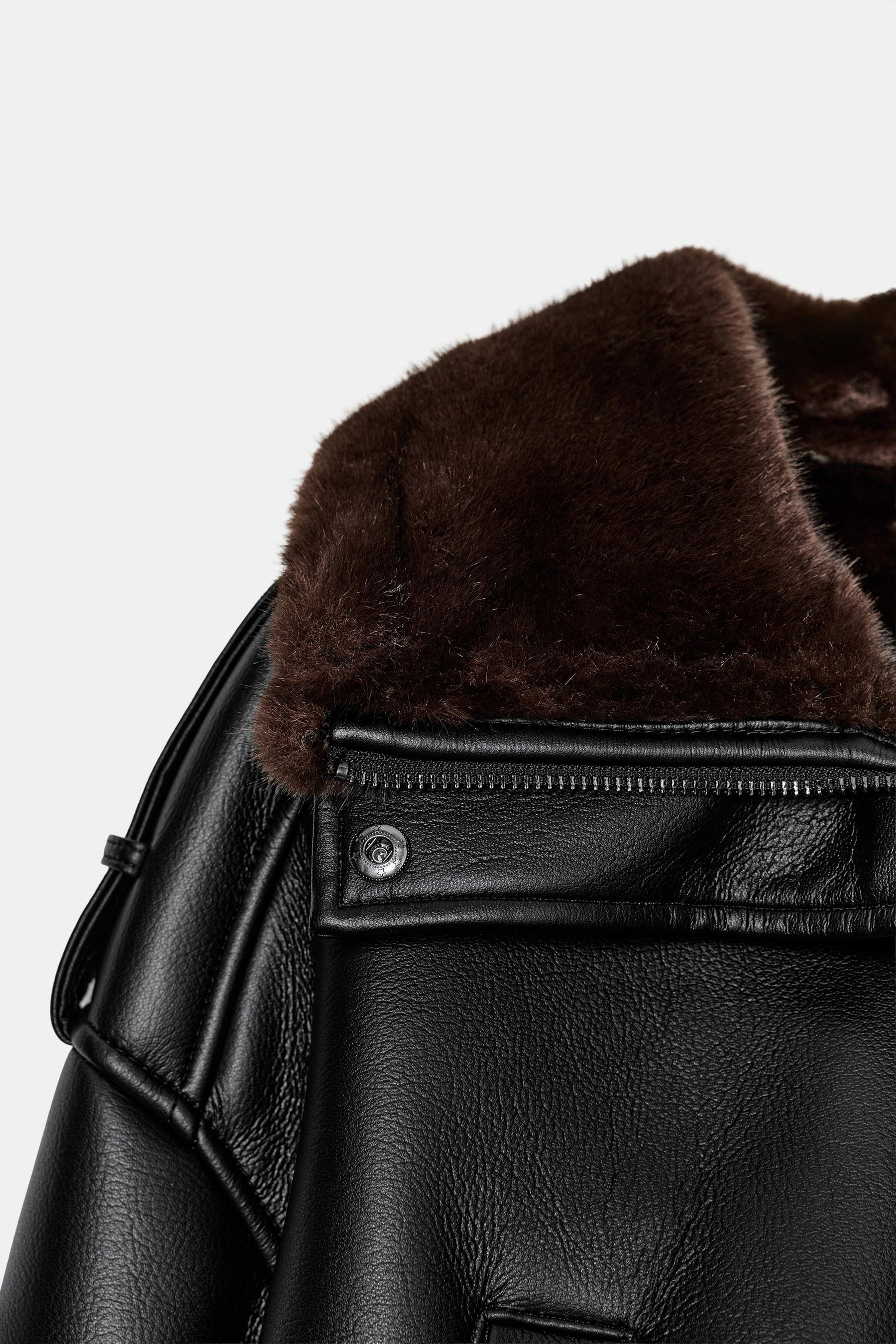 Faux Leather Bomber Jacket