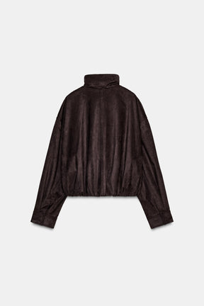 FAUX SUEDE BOMBER JACKET - Image 3