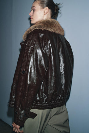 Faux Fur Collar Jacket