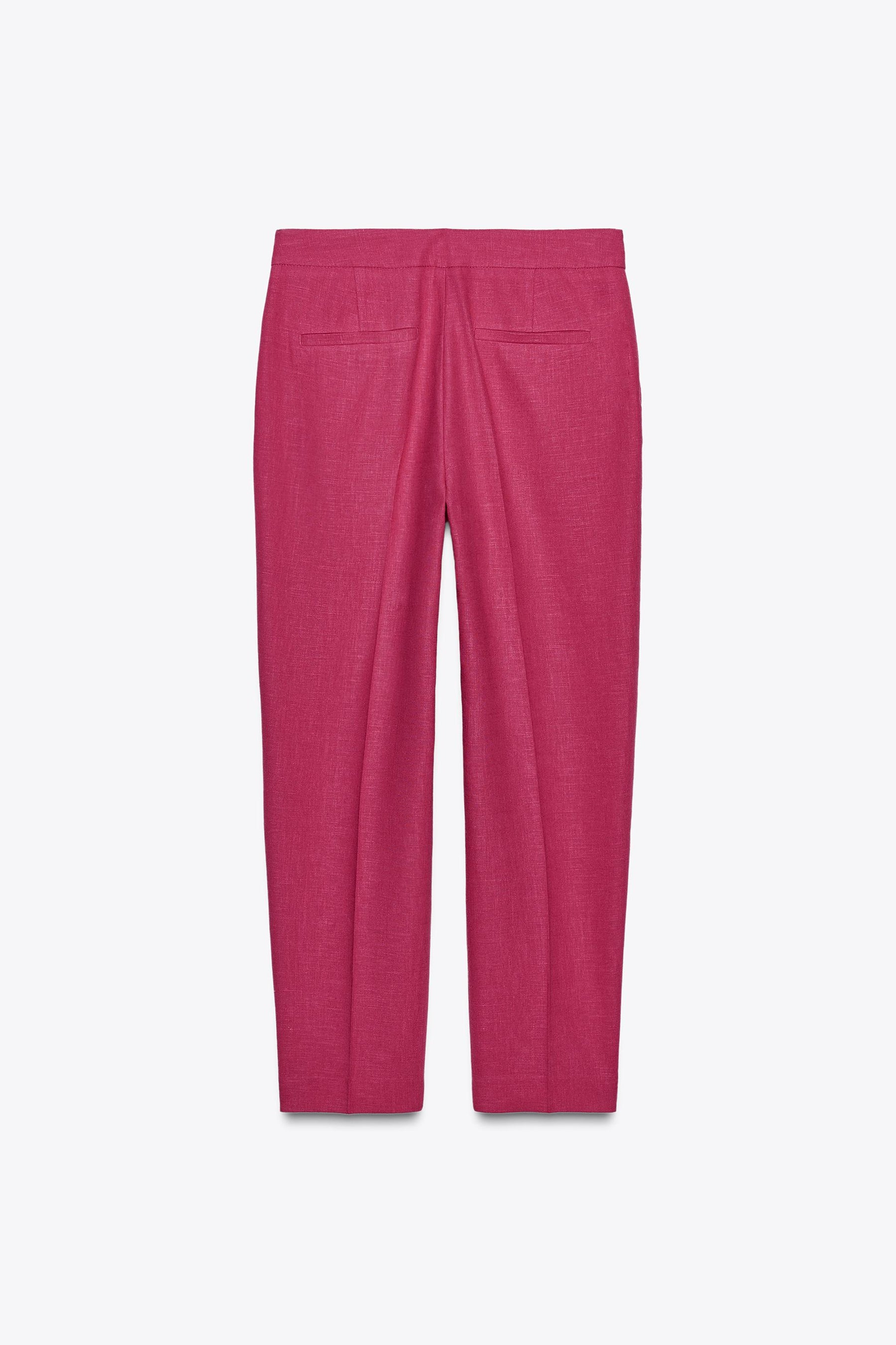 High-waist slim trousers