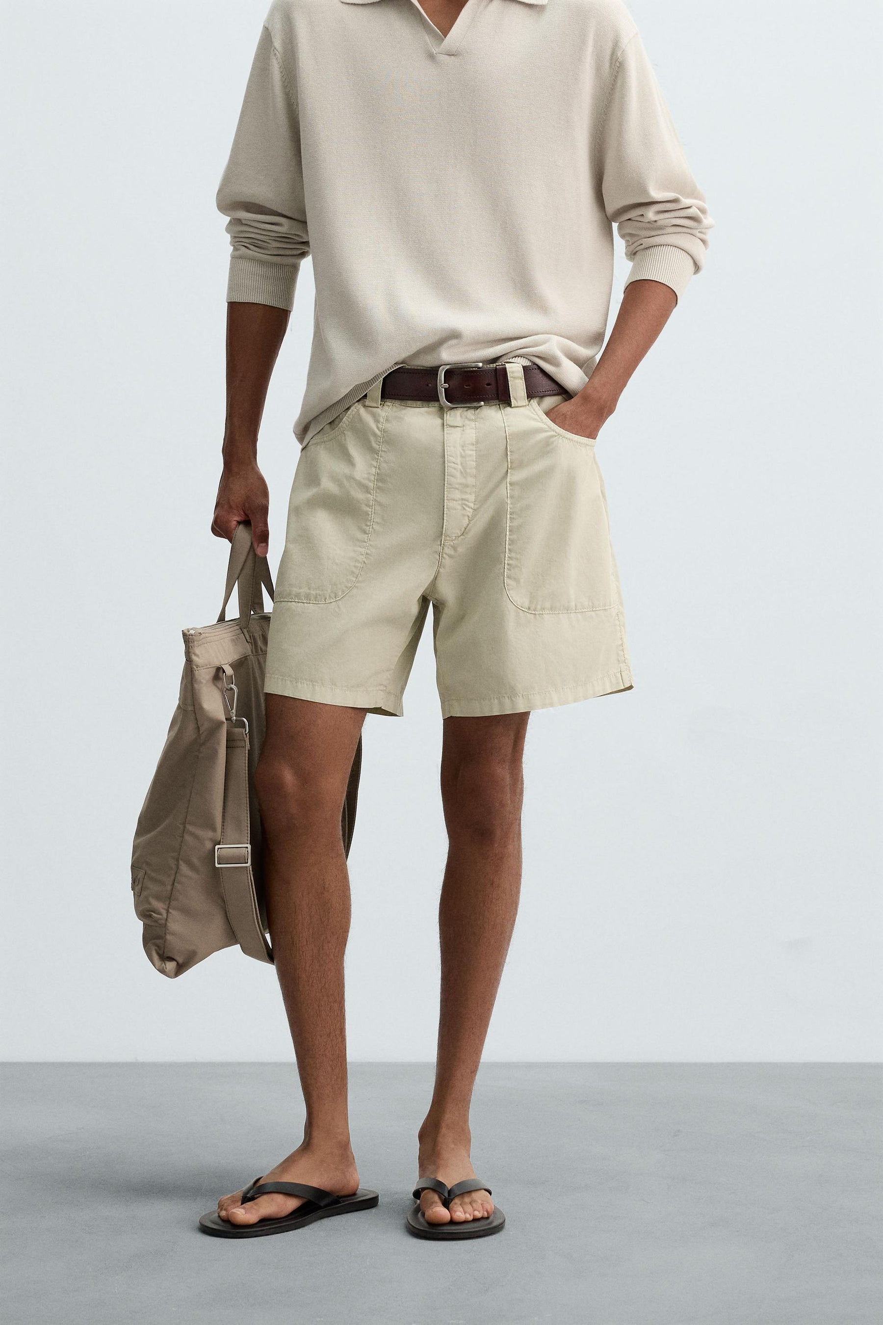 WASHED COTTON BERMUDA SHORTS - Image 2