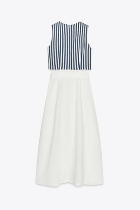 BELTED LINEN BLEND LONG DRESS - Image 8