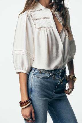 CREPE PINTUCK BLOUSE