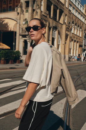 CONTRAST TRIM TROUSERS