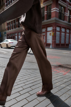 SATIN STRAIGHT-LEG TROUSERS