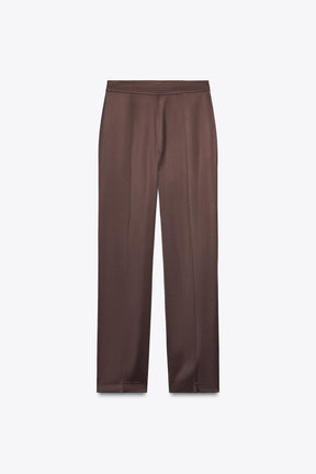 SATIN STRAIGHT-LEG TROUSERS