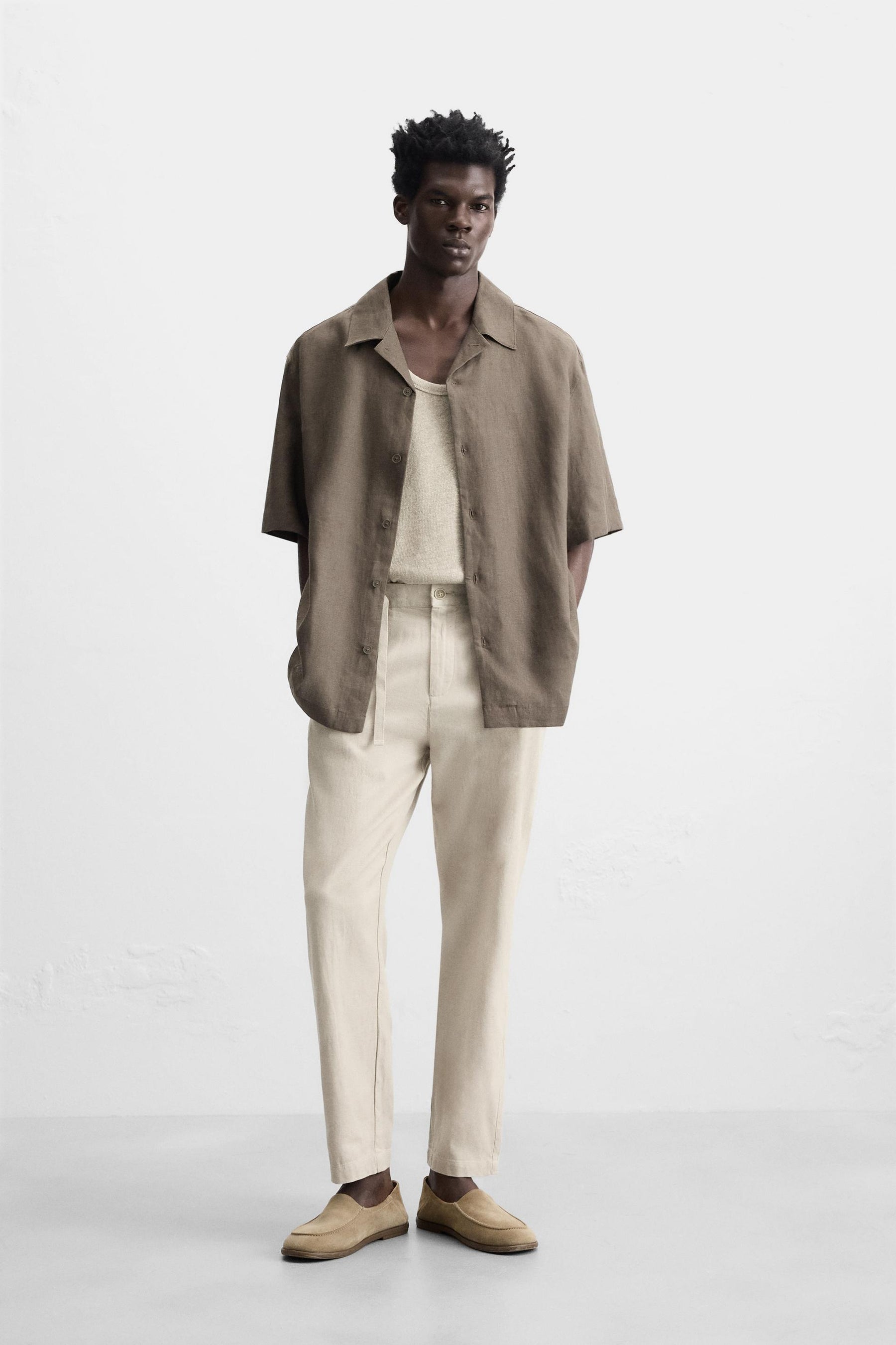 COTTON/LINEN TROUSERS - Image 1