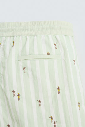 EMBROIDERED MID-LENGTH SWIMMING TRUNKS - Image 9