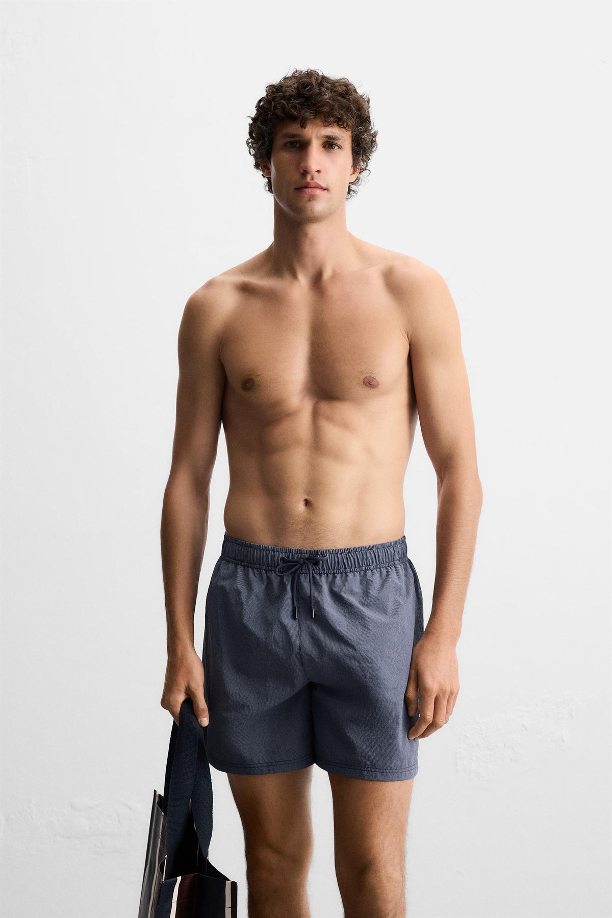 STRIPED MID-LENGTH SWIMMING TRUNKS - Image 2