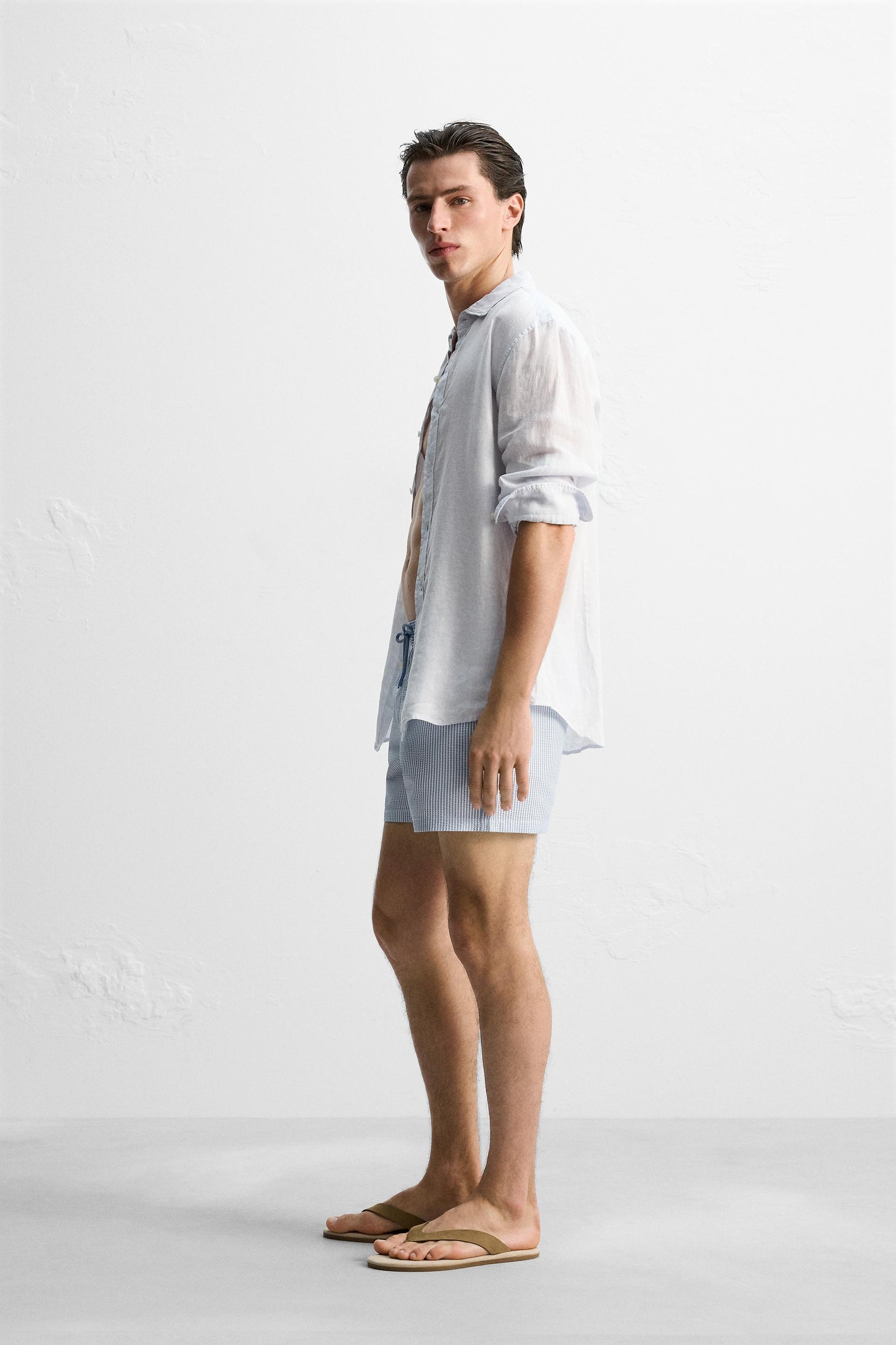 SEERSUCKER MID-LENGTH SWIMMING TRUNKS - Image 5