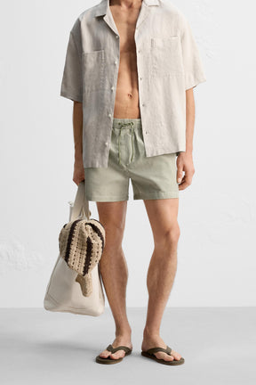 SEERSUCKER MID-LENGTH SWIMMING TRUNKS - Image 3