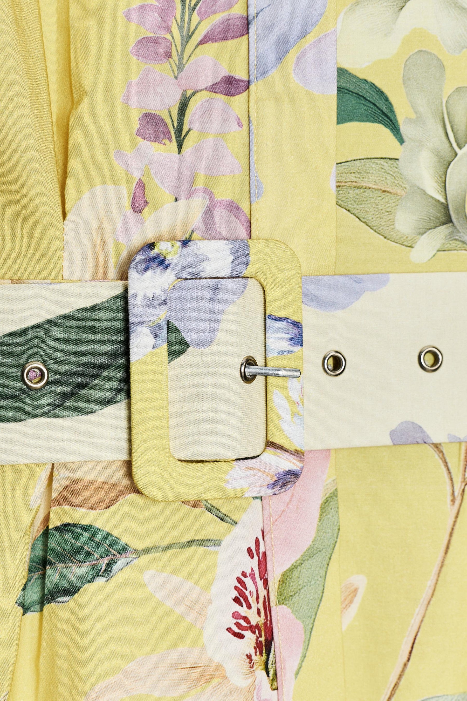 FLORAL PRINT MIDI DRESS WITH BELT - Image 6