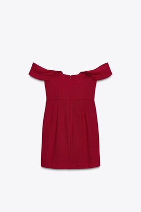 OFF-THE-SHOULDER DROP SLEEVE MINI DRESS - Image 6