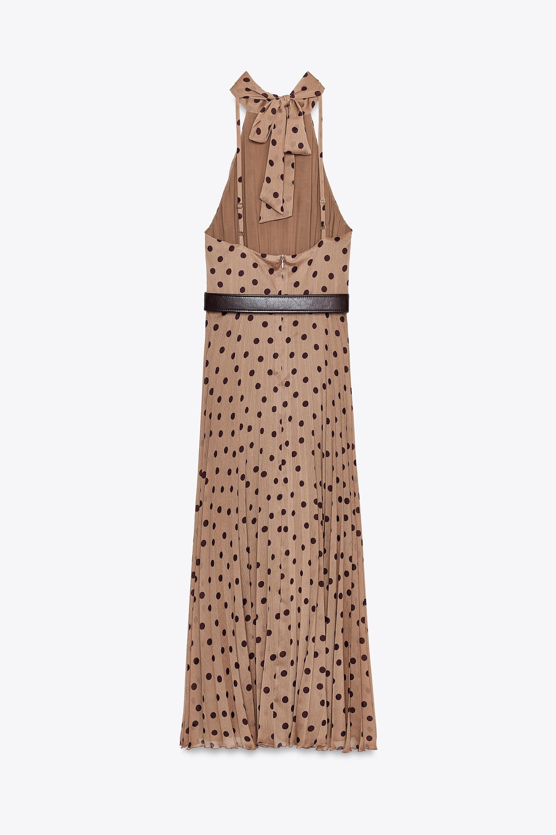 POLKA DOT MIDI DRESS WITH BELT - Image 5