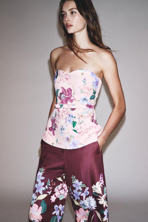 FLORAL PRINT BUSTIER TOP