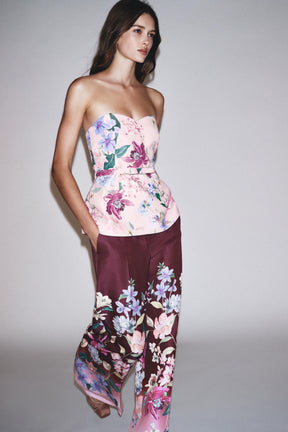 FLORAL PRINT BUSTIER TOP