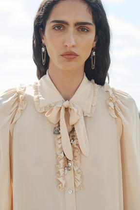 Romantic Bow-Accent Shirt