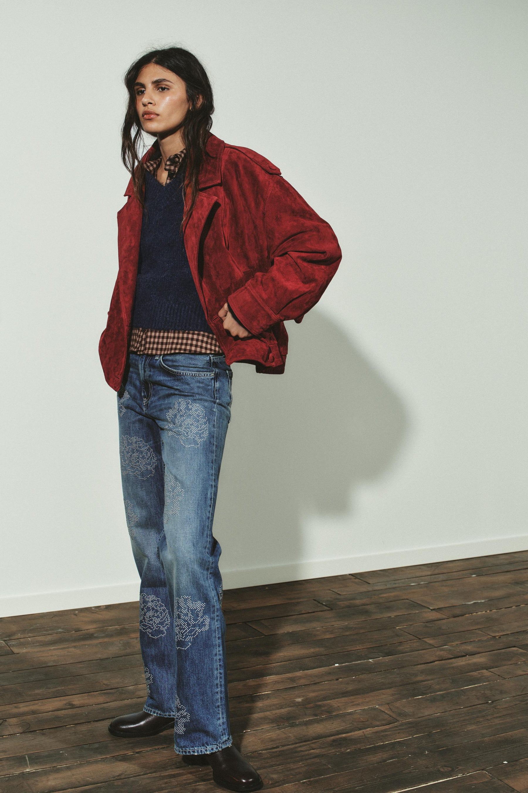 Floral High-Waist Jeans