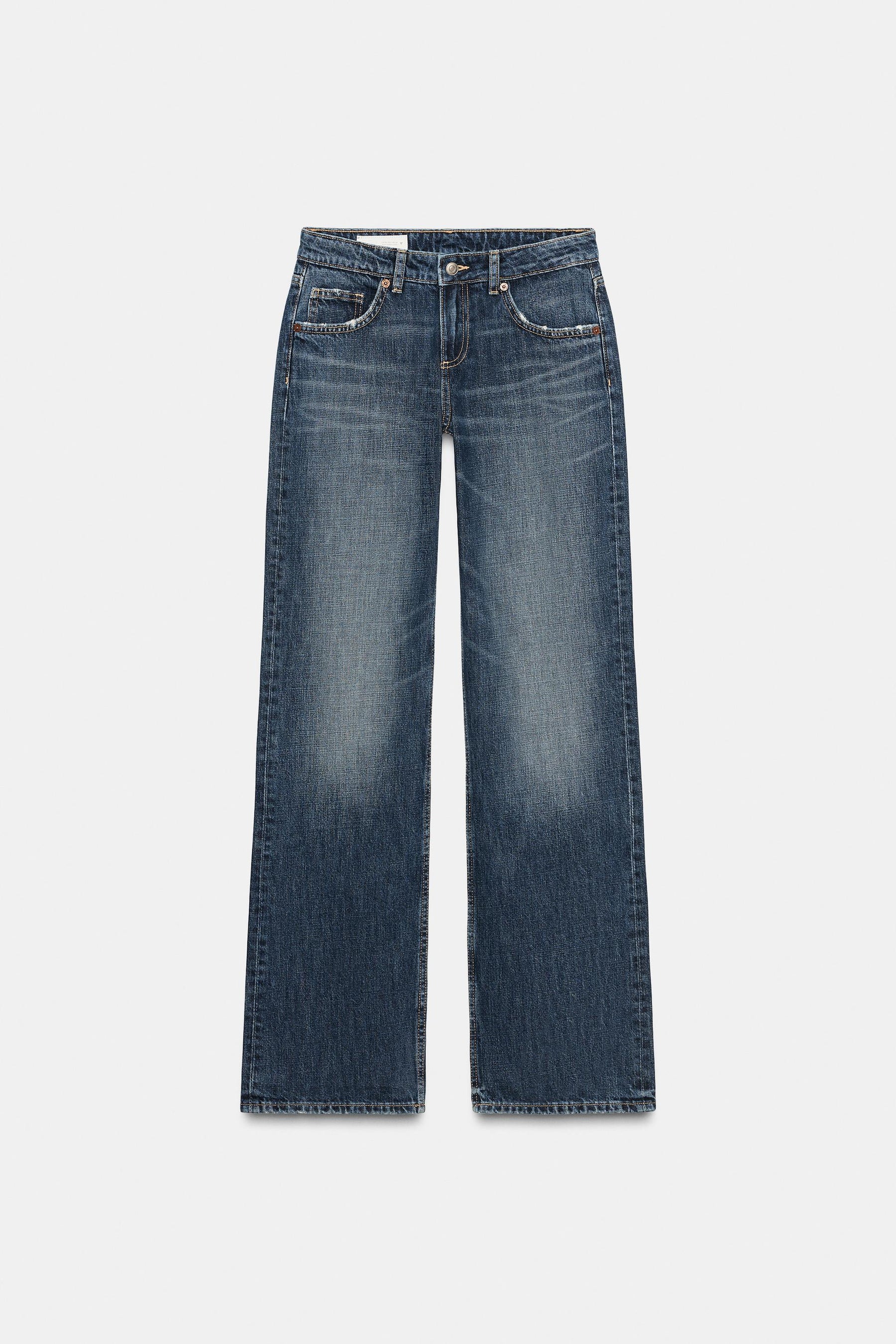 Wide-leg low-rise jeans