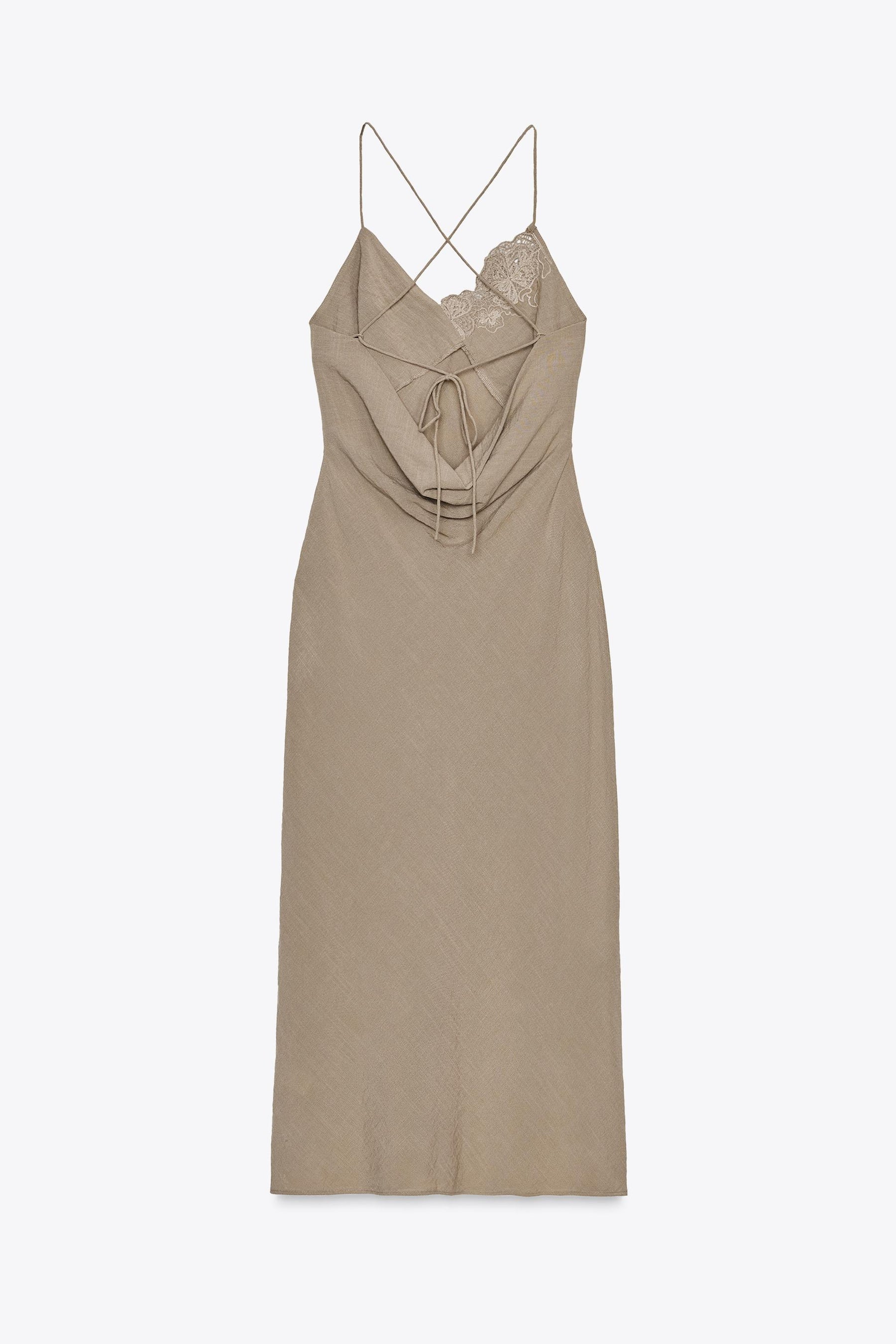 EMBROIDERED MIDI CAMISOLE DRESS - Image 4