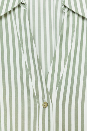 Striped Turn-Up Sleeve Shirt