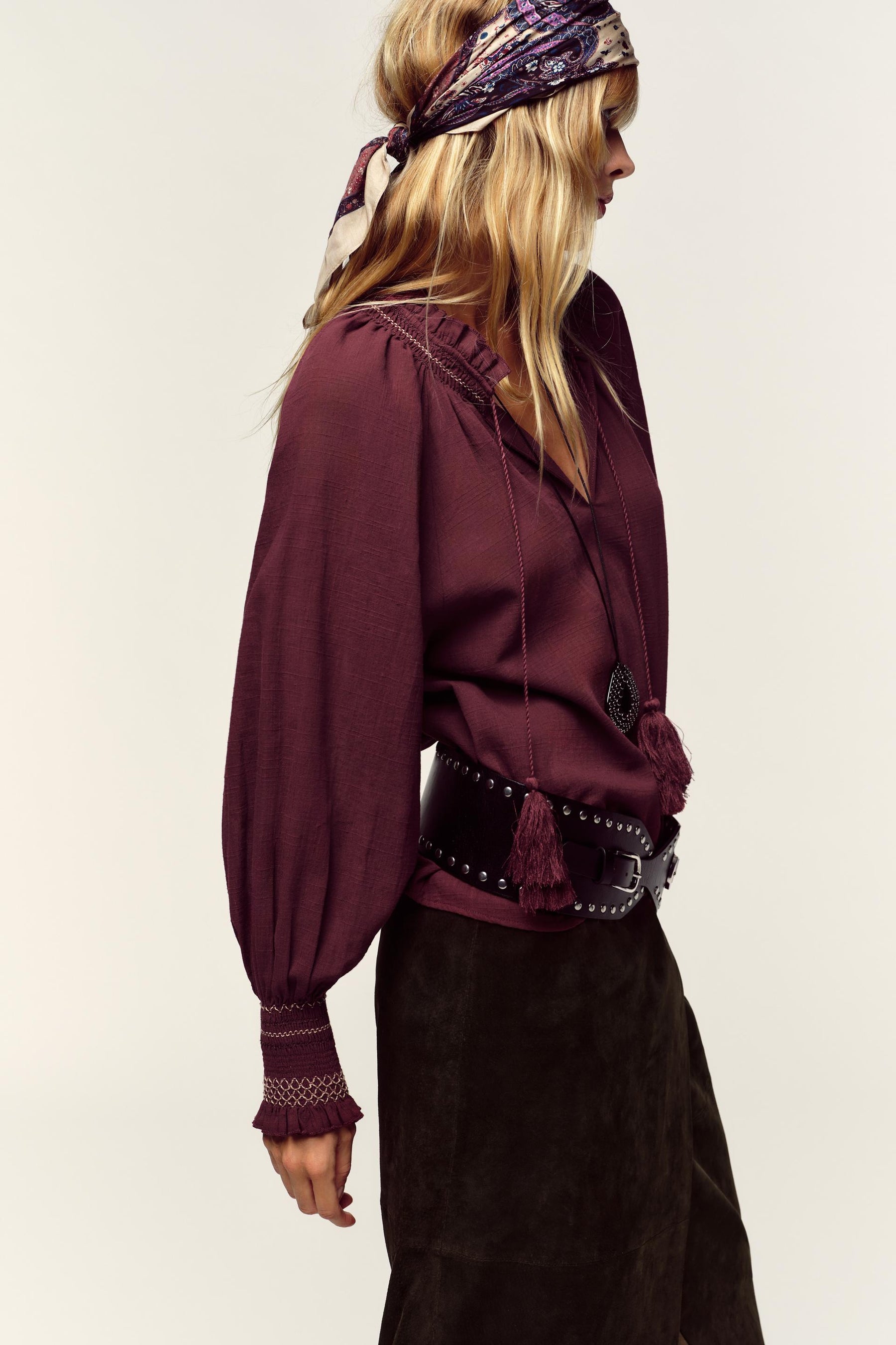 EMBROIDERED TASSEL SHIRT