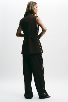 Straight-leg trousers with stripe