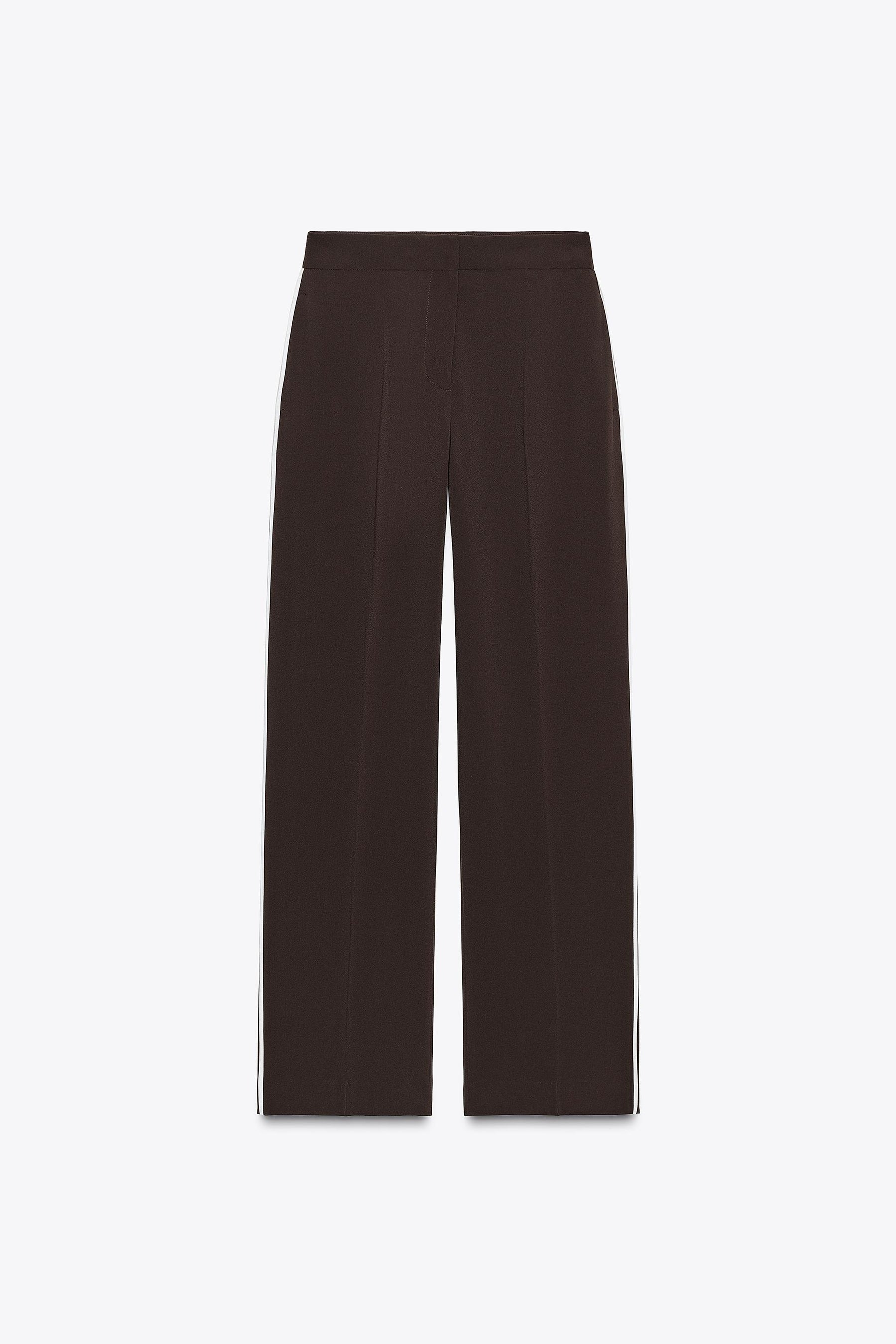 Straight-leg trousers with stripe