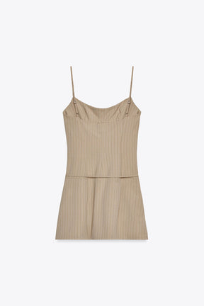 STRIPED PLAYSUIT WITH BELT - Image 7